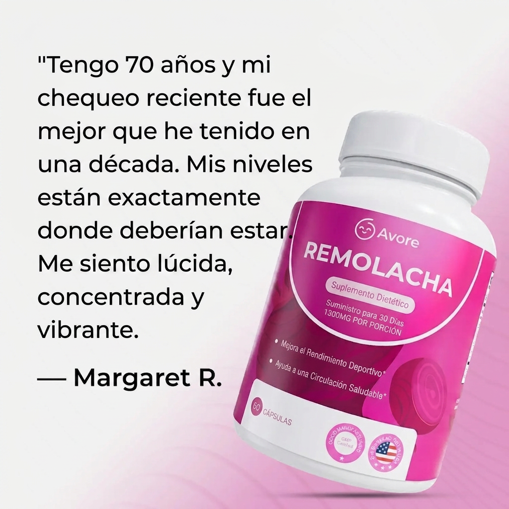 Cápsulas de Remolacha Avore Para Apoyar la Circulación y Vitalidad
