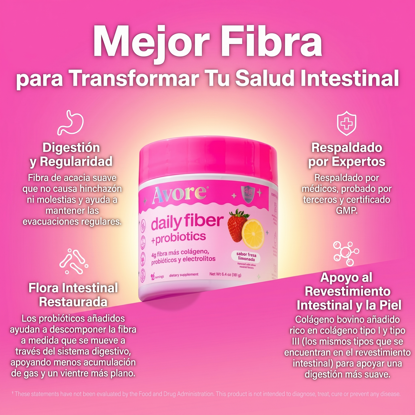 Avore™ Polvo de Fibra Limonada de Fresa