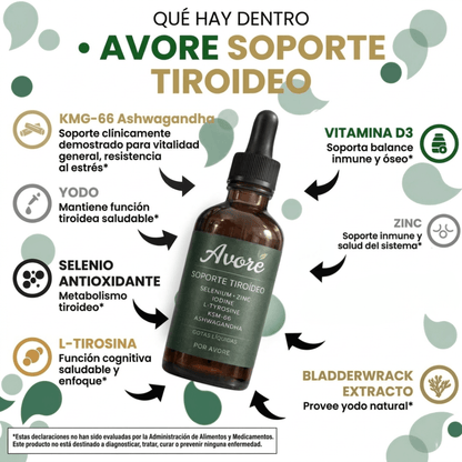 Avore Soporte Tiroidal - Gotas Líquidas Todo en Uno (60ml)