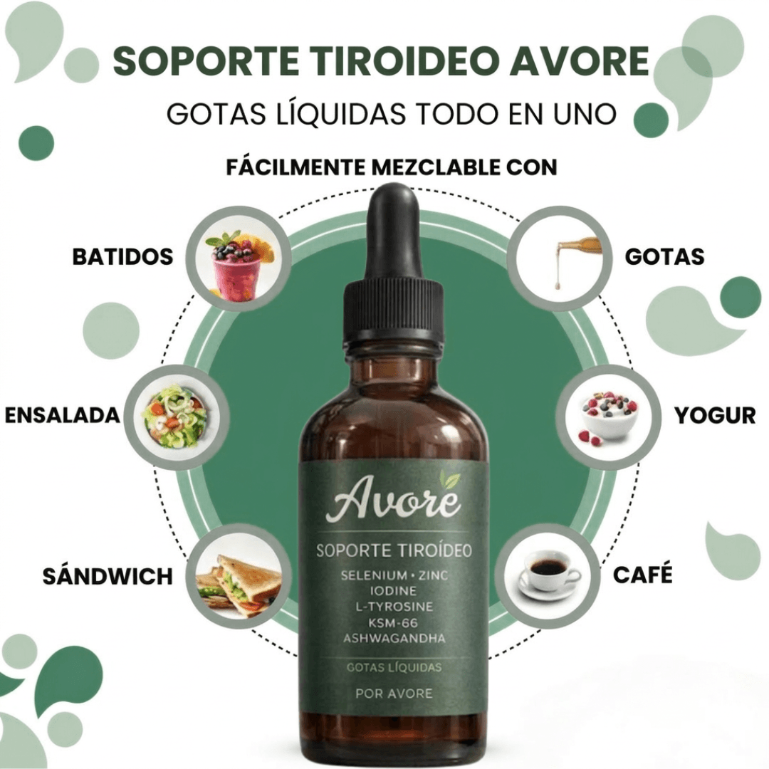 Avore Soporte Tiroidal - Gotas Líquidas Todo en Uno (60ml)