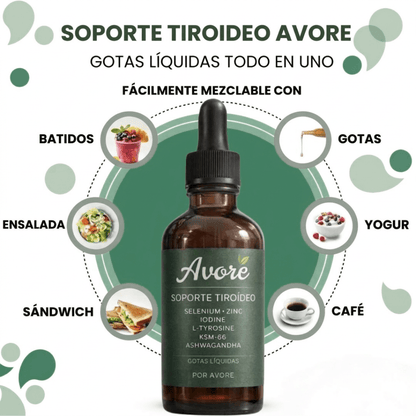 Avore Soporte Tiroidal - Gotas Líquidas Todo en Uno (60ml)