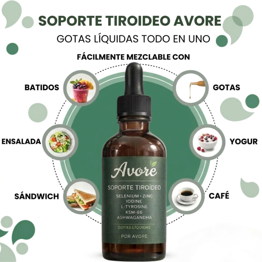 Avore Soporte Tiroidal - Gotas Líquidas Todo en Uno (30ml)