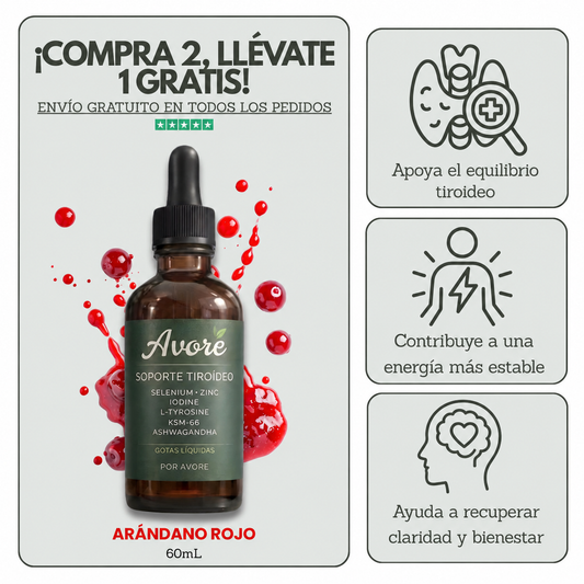 Avore Soporte Tiroidal - Gotas Líquidas Todo en Uno (60ml)