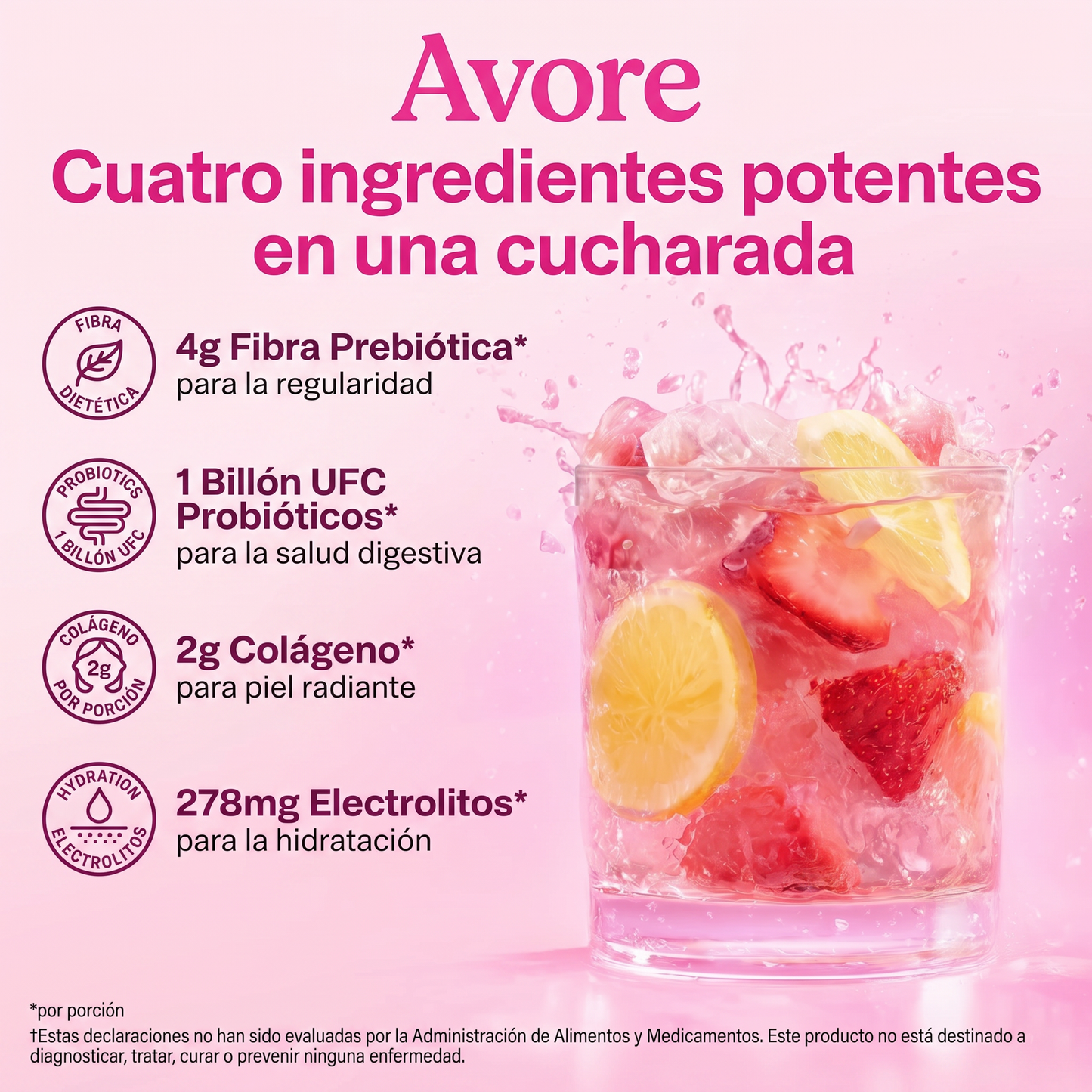 Avore™ Polvo de Fibra Limonada de Fresa